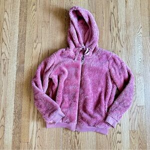 Palomares Sports Relaxed Sherpa Fleece Hoodie (L) – Dusty Rose Fuzzy Cozycore